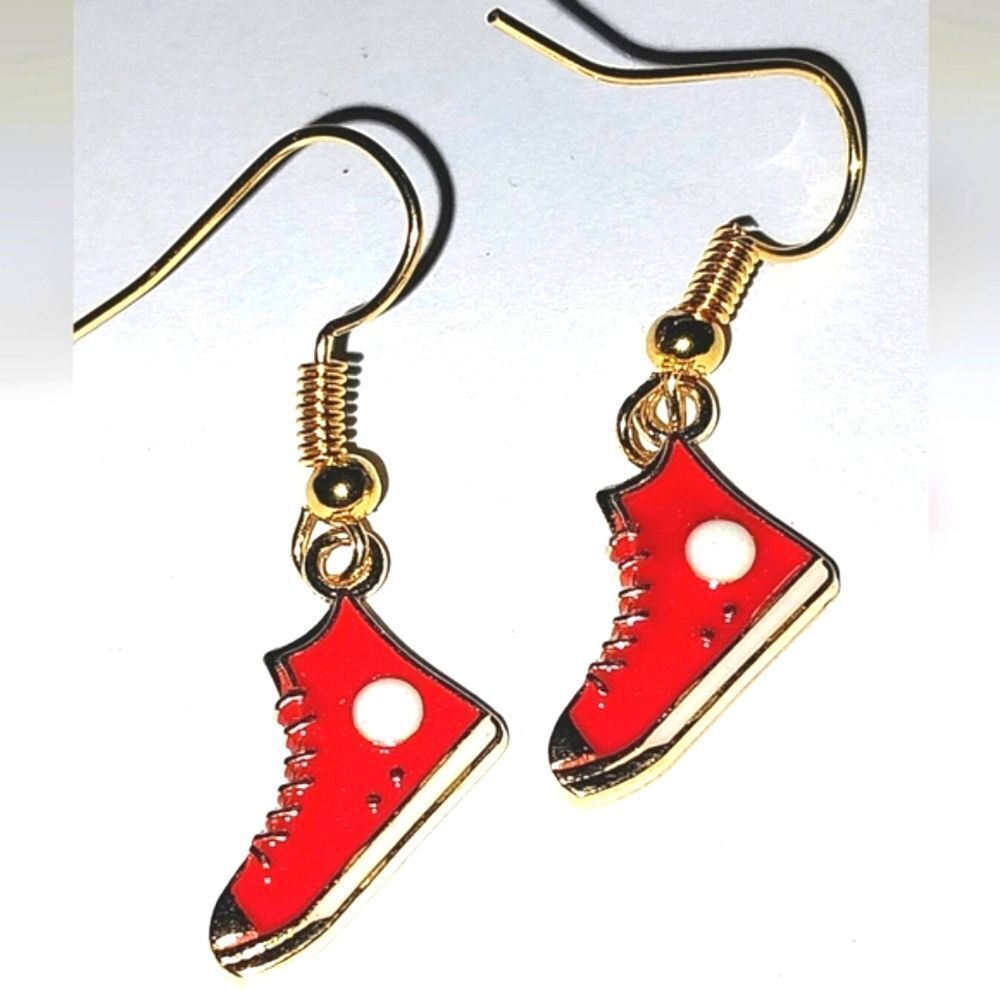 Retro hand crafted sneaker earrings
